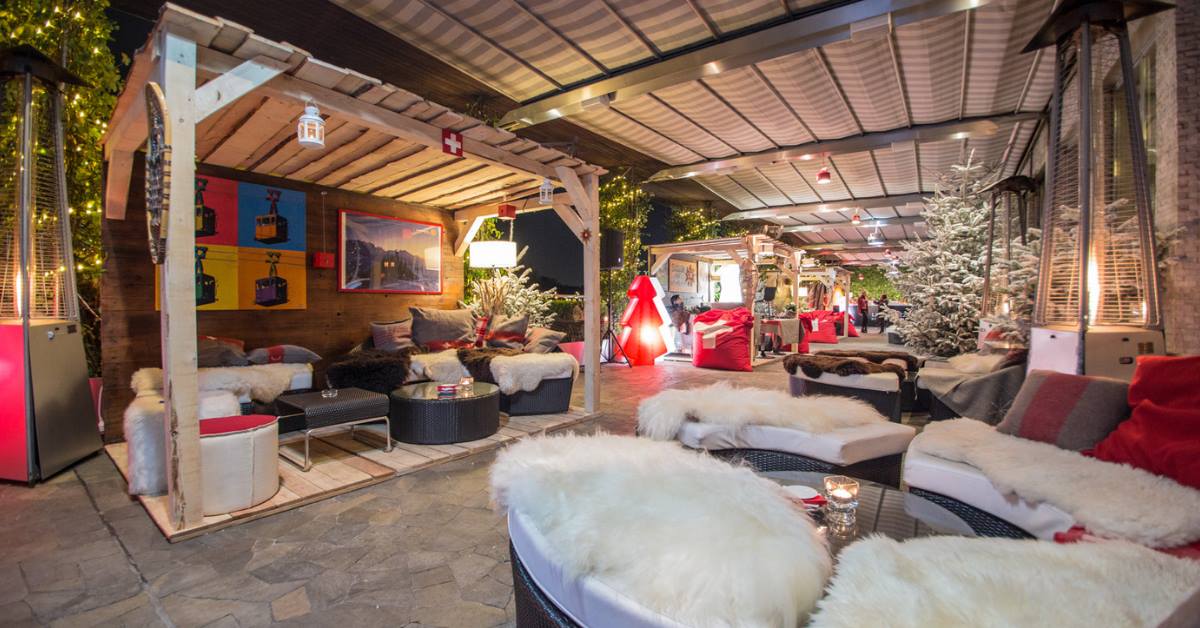 SWISS APERO at Swisse Winter Lounge | YOUparti svizzera baita inverno città montagna