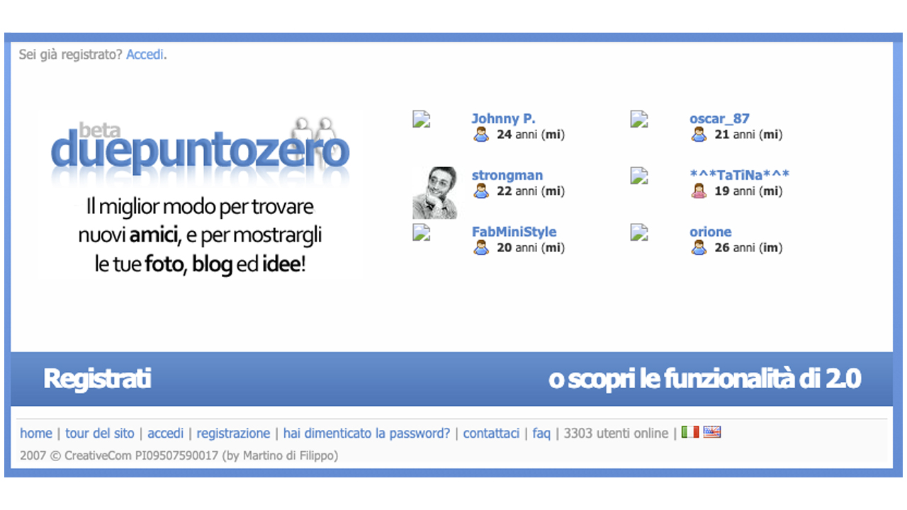 DUEPUNTOZERO: il social network che anticipò Facebook YOUparti